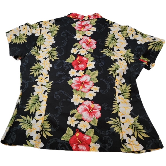 Hawaiian Ladies Aloha Shirt Fit [Plumeria Panel] Made in Hawaii. NWOT Size Small - Picture 3 of 6